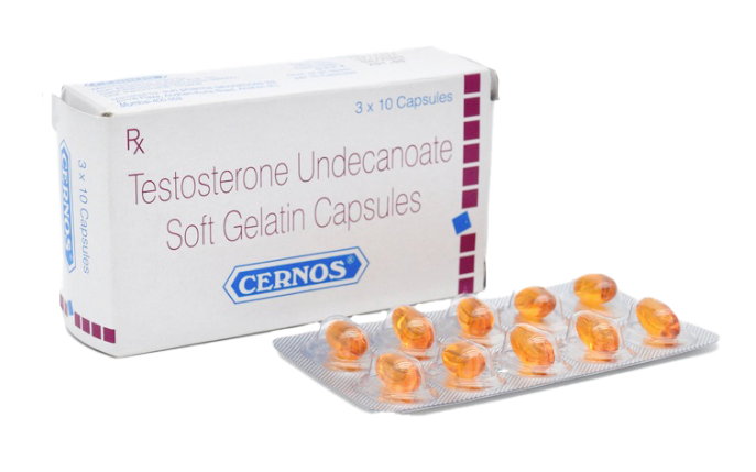 Cernos Testosterone Undecanoate, 30 Capsules（セルノスカプセル 40mg 30カプセル入）